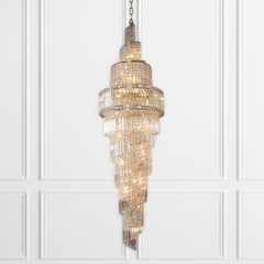 Magnalux, Isla 24 Light 2200mm Crystal Antique Brass