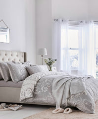 Laura Ashley Josette Steel Duvet Cover and Pillowcase Set