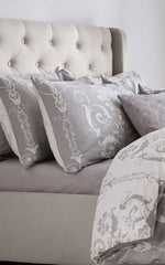 Laura Ashley Josette Steel Duvet Cover and Pillowcase Set