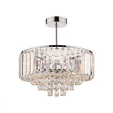Laura Ashley Vienna 3 Light Semi Flush Crystal Polished Chrome