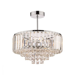 Laura Ashley Vienna 3 Light Semi Flush Crystal Polished Chrome