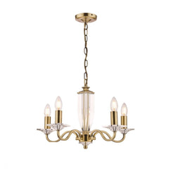 Laura Ashley Carson 5 Light Chandelier Antique Brass