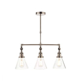 Laura Ashley Isaac 3 Light Bar Island Pendant Brushed Nickel