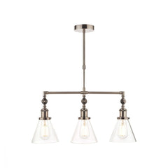 Laura Ashley Isaac 3 Light Bar Island Pendant Brushed Nickel
