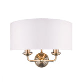 Laura Ashley Sorrento 2 lt Wall Light Antique Brass With Ivory Shade