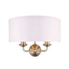 Laura Ashley Sorrento 2 lt Wall Light Antique Brass With Ivory Shade