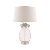 Laura Ashley Pineapple Table Lamp Clear Cut Glass & Brushed Chrome With Shade