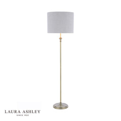 Laura Ashley Highgrove Floor Lamp Matt Antique Brass with Shade