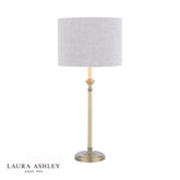 Laura Ashley Highgrove Table Lamp Matt Antique Brass with Shade