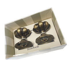 Laura Ashley Lillian Mortice Knob, Antique Brass, Pair