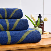 Orla Kiely Linear Stem Towels Navy / Olive l Towels