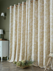 Laura Ashley Lloyd Caramel Eyelet Ready Made Curtains