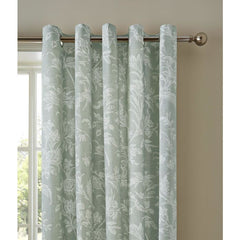 Laura Ashley Lloyd Sage Eyelet Ready Made Curtains