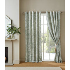 Laura Ashley Lloyd Sage Eyelet Ready Made Curtains