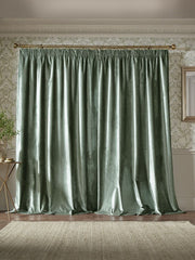 Laura Ashley Loretta Sage Green Pencil Pleat Curtains