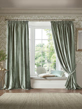 Laura Ashley Loretta Sage Green Pencil Pleat Curtains