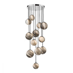Mikara 12 lt Cluster 1.5m with Marble Effect Glass Dar Lighting MIK6350