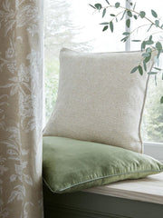 Laura Ashley Milbourne Herringbone Truffle Natural 45x45cm Microfibre Cushion