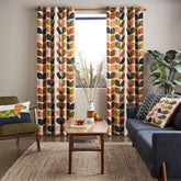 Orla Kiely Multi Stem Auburn Ready Made Eyelet Curtains