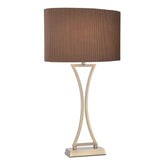 Oporto Wavy Table Lamp Antique Brass With Brown Shade