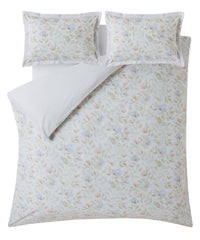 Laura Ashley Orisia Peony Pale Sage Green Duvet Cover and Pillowcase Set Ex Display