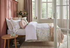 Laura Ashley Orisia Peony Pale Sage Green Duvet Cover and Pillowcase Set Ex Display