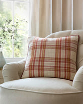 Laura Ashley Padbury Check Russet 45x45cm Microfibre Cushion