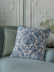 Laura Ashley Peacock Damask Dusky Seaspray Mf 50x50cm Cushion