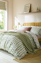 Laura Ashley Pensham Stripe Sage Pink Bedding