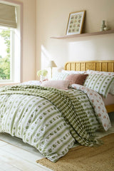 Laura Ashley Pensham Stripe Sage Pink Bedding