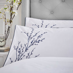 Laura Ashley Pussy Willow Sprig Embroidered Midnight Bedding