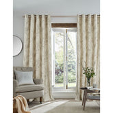 Laura Ashley Pussy Willow Offwhite / Dove Grey Ready Made Curtains Eyelet