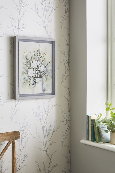 Laura Ashley Pussy Willow in Vase Wall Art
