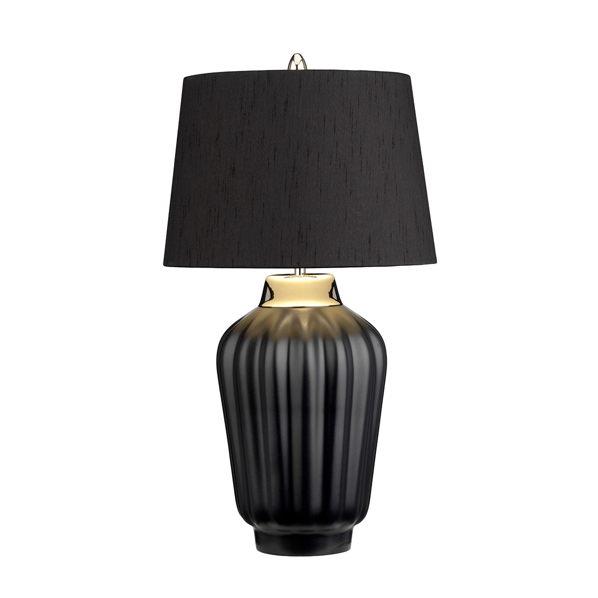 Bexley 1 Light Table Lamp - Black & Polished Nickel - Quintiesse Lighting