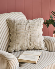 Laura Ashley Scalloped Dove Grey Microfibre 43x43cm Cushion