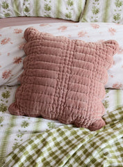 Laura Ashley Scalloped Old Rose Microfibre 43x43cm Cushion