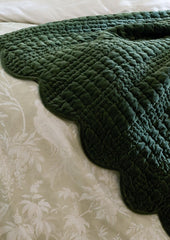 Laura Ashley Scalloped Pine Green 180x235cm Bedspread