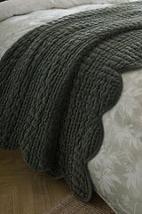 Laura Ashley Scalloped Pine Green 180x235cm Bedspread