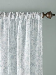 Laura Ashley Shepherds Purse Duckegg Voile Slot Top Sheer Panel Curtains