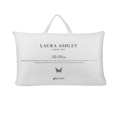 Laura Ashley White Natural Silk Pillow