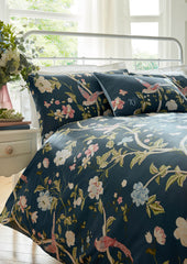 Laura Ashley Summer Palace Midnight  Duvet Cover and Pillowcase Set Ex display