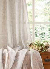 William Morris At Home Sunflower Natural Voile Slot Top Sheer Panel Curtains