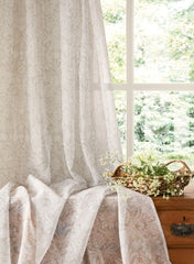 William Morris At Home Sunflower Natural Voile Slot Top Sheer Panel Curtains