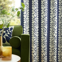 Orla Kiely Sycamore Stripe Space Blue Ready Made Eyelet Curtains