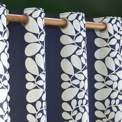 Orla Kiely Sycamore Stripe Space Blue Ready Made Eyelet Curtains