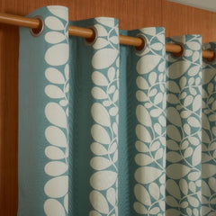 Orla Kiely Sycamore Stripe Duckegg Ready Made Eyelet Curtains