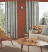 Orla Kiely Sycamore Stripe Duckegg Ready Made Eyelet Curtains