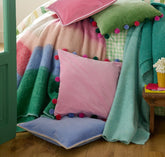 Bluebellgray Pom Pom Sweet Rose Microfibre 45x45cm Cushion