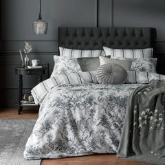 Laura Ashley Tuileries Charcoal Grey Cover and Pillowcase Set