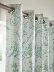 Laura Ashley Tuileries Dark Sage Blackout Ready Made Curtains